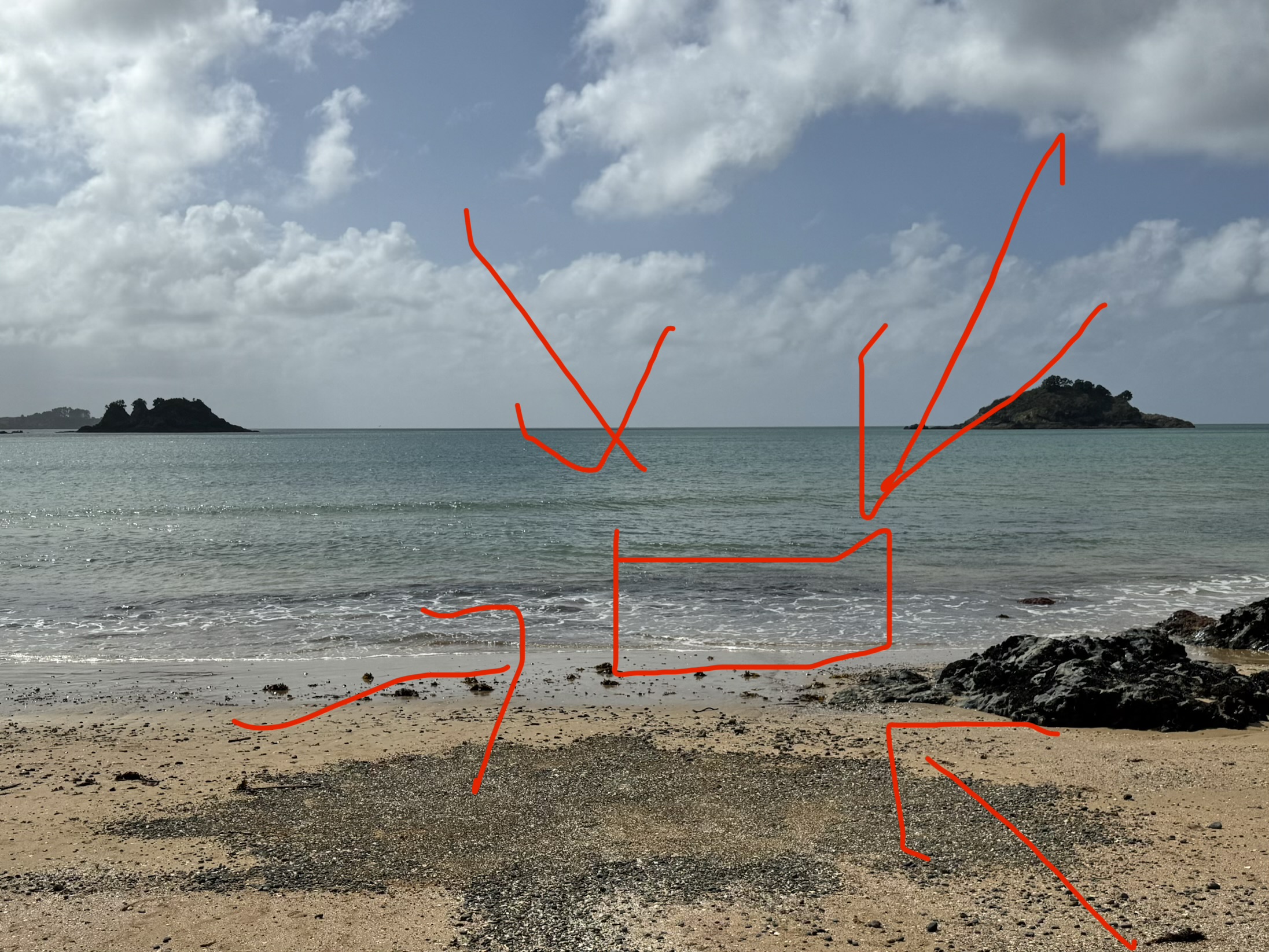 Beach area where ring was lost